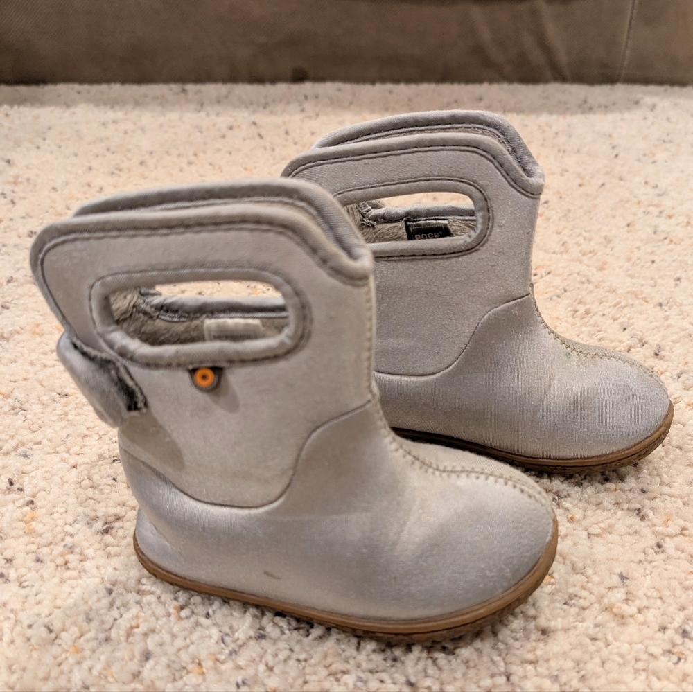 Silver Toddler Bogs Boots - Picture 2 of 10
